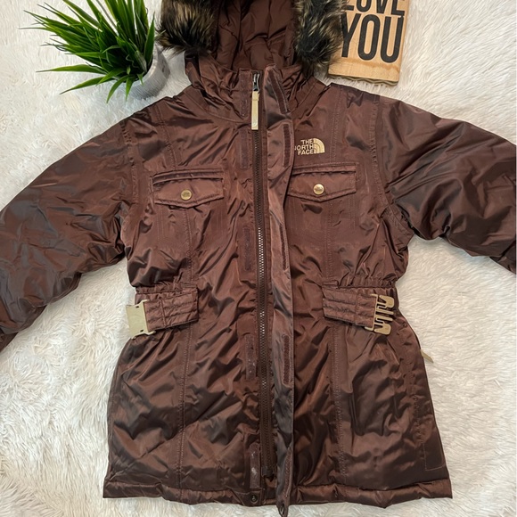 The North Face 550 HyVent Down Fill Hooded Belted Jacket/Coat - Size M 10-12 - Picture 3 of 16